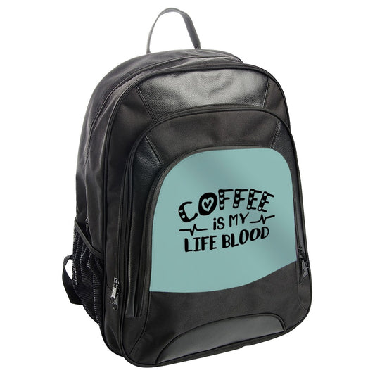 Coffee Is My Life Blood Printed Black Backpack product