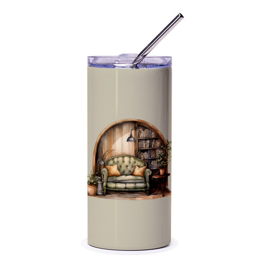 Cozy Book Nook Tumbler, Reading Room Tumbler, Library Lover Gift, Bookish Tumbler, Home Decor Tumbler, Novelty Tumbler, Drinkware - Tawshia