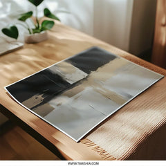 Abstract Photographic Print, Modern Wall Decor, Minimalist Art, Black and White, Beige Tone, Home Decor, Wall Art Print - Tawshia