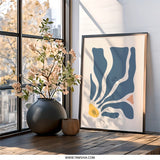 Abstract Shapes Wall Art, Modern Art Print, Minimalist Wall Decor, Blue and Yellow Wall Art, Trendy Home Decor, Statement Wall Art - Tawshia
