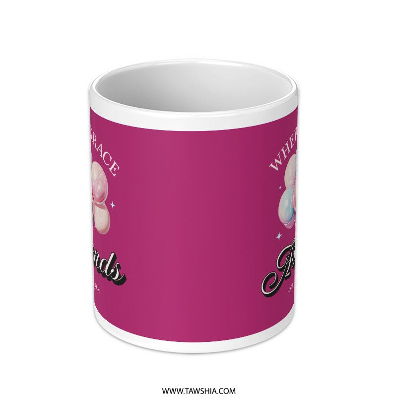 Friends Forever Pink Background with Text Mug product
