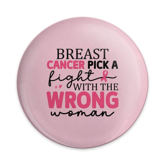 Breast Cancer Awareness Pinback, Pink Ribbon Support Pin, Survivor Gift, Pick a Fight, Inspirational Pin - Tawshia