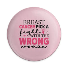 Breast Cancer Awareness Pinback, Pink Ribbon Support Pin, Survivor Gift, Pick a Fight, Inspirational Pin - Tawshia