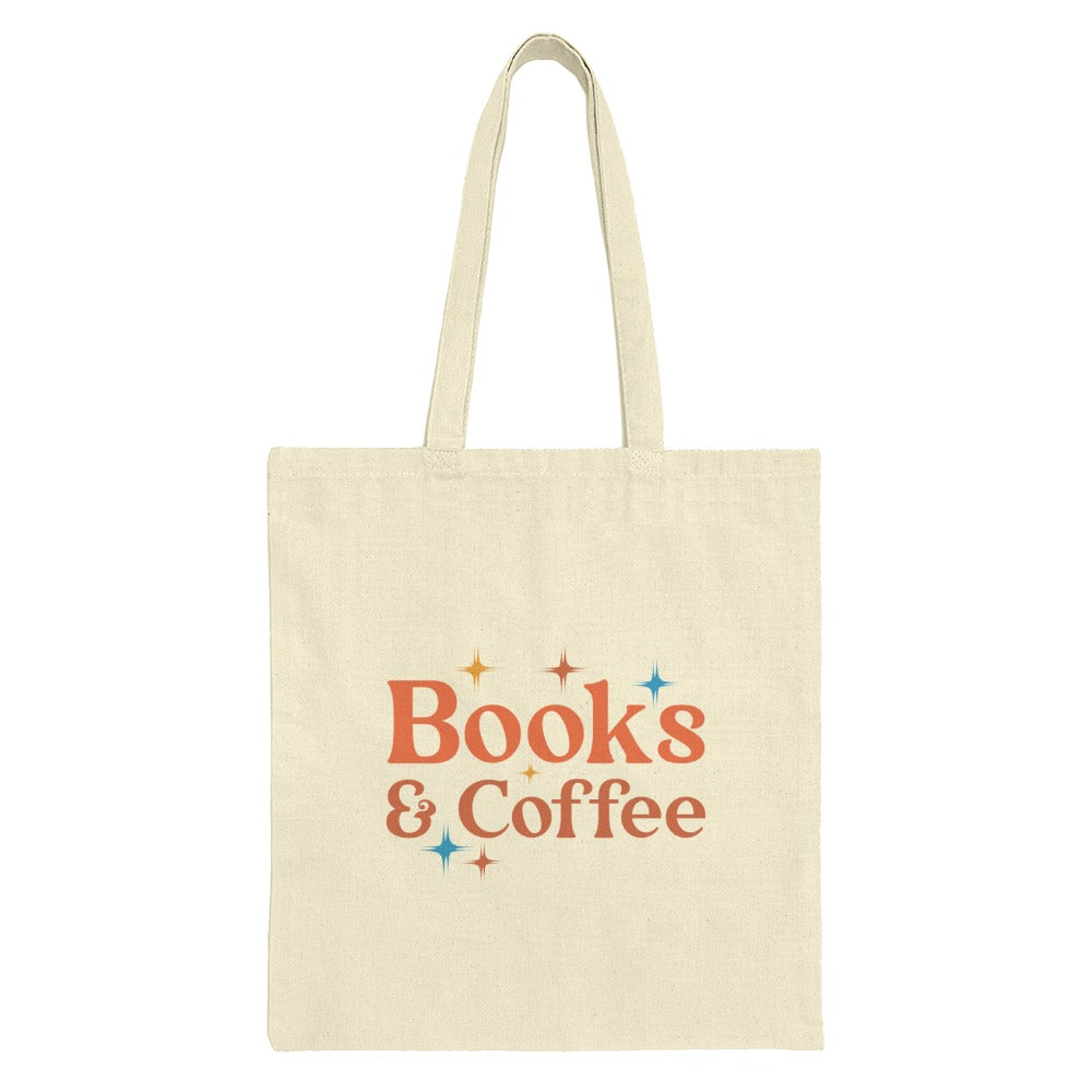 Books and Coffee Tote Bag, Book Lover Gift, Coffee Lover Tote, Gift For Readers, Bookish Tote Bag, Library Bag, Novel Tote Bag - Tawshia