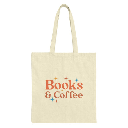 Books and Coffee Tote Bag, Book Lover Gift, Coffee Lover Tote, Gift For Readers, Bookish Tote Bag, Library Bag, Novel Tote Bag - Tawshia
