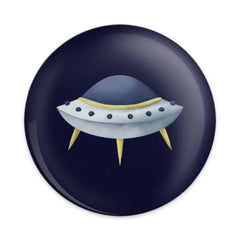 UFO Pinback Button, Flying Saucer Badge, Outer Space Button, Alien Invasion Brooch, Sci Fi Lapel Pin, Gift for Space Enthusiast, Cute Badge - Tawshia