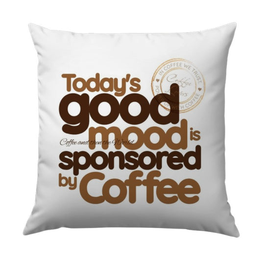 Coffee Lover Pillow, Good Mood Pillow, Coffee Sponsored Good Mood Pillow, Coffee Themed Decorative Pillow, Gifts for Coffee Lover - Tawshia