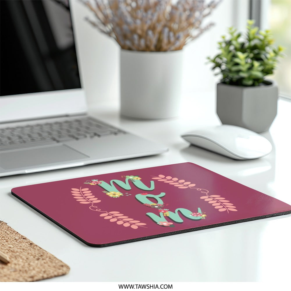 Floral Mom Mouse Pad, Mother's Day Gift, Mom Birthday Present, Best Mom Ever Gift, Cute Office Decor, Unique Floral Design, Mom Mousepad - Tawshia