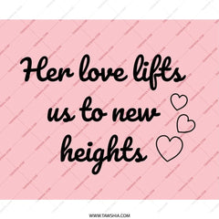 Her Love Lifts Mouse Pad, Inspirational Quote Mousepad, Cute Heart Mouse Pad, Pink Mouse Pad, Office Desk Decor, Gift for Her, New Heights - Tawshia