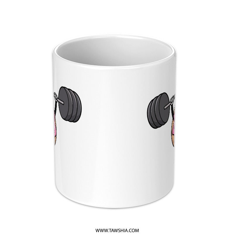 Funny Donut Mug, Weightlifting Mug, Gym Mug, Coffee Mug, Cute Mug, Gift for Gym Lover, Unique Mugs, Novelty Mugs, Ceramic Mug - Tawshia