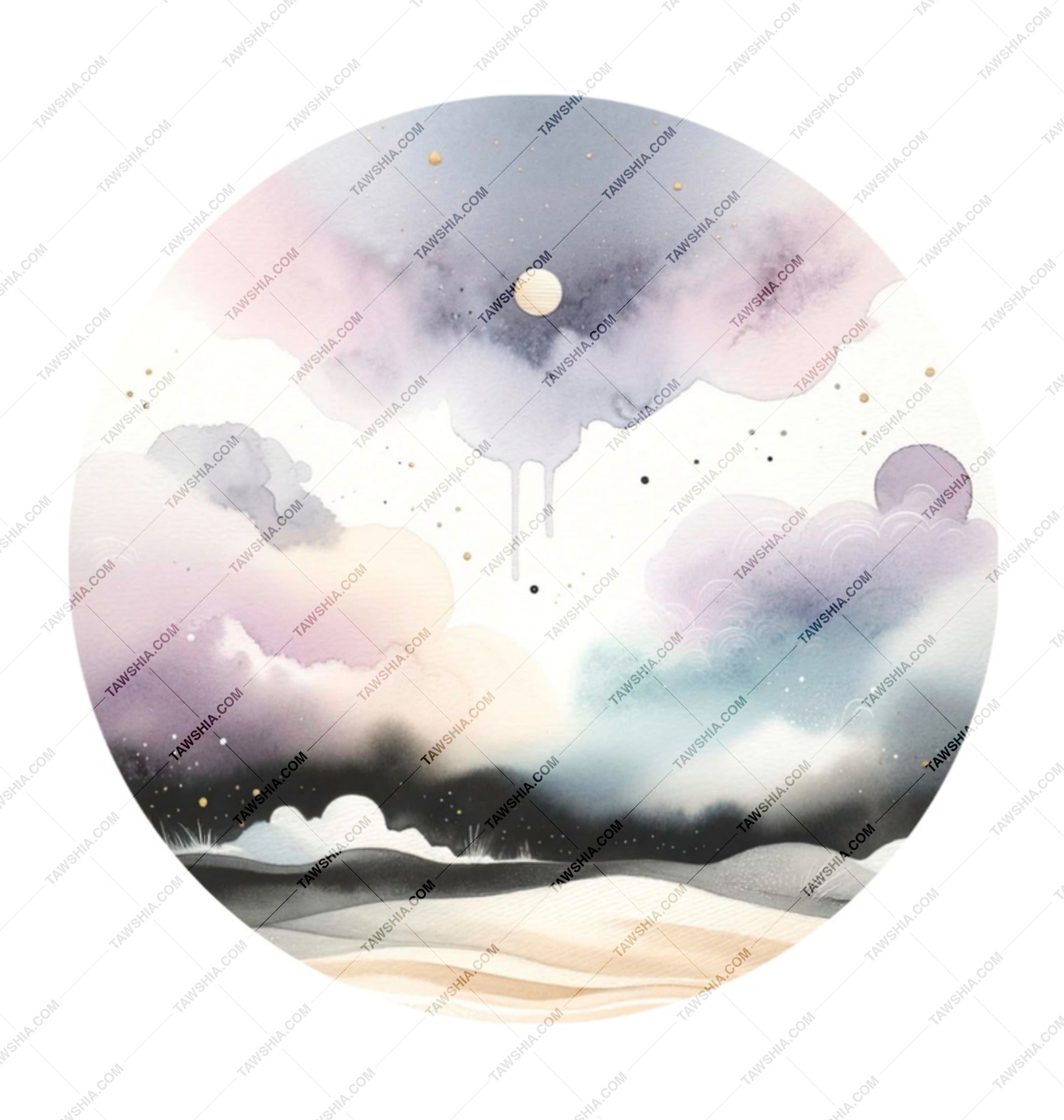 Watercolor Night Sky Mug, Cloudscape Coffee Mug, Celestial Art, Unique Mug Gift, Artistic Tea Cup, Dreamy Mug, Moon Mug, Stars Mug, Gift - Tawshia