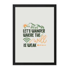 Wander Where Wifi is Weak Wall Art, Adventure Quote Print, Mountain Art, Nature Lover Gift, Inspirational Decor, Travel Poster - Tawshia