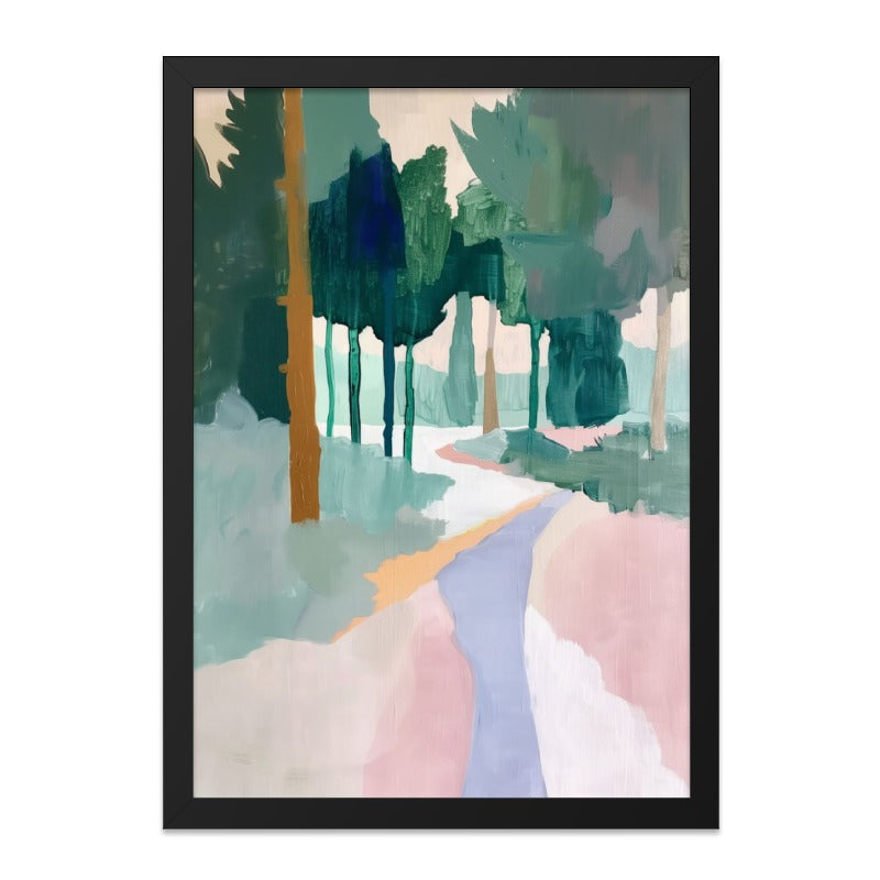 Abstract Forest Wall Art, Green Trees Painting, Modern Landscape Print, Nature Inspired Art, Contemporary Wall Decor - Tawshia