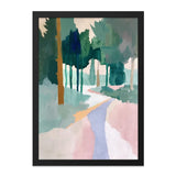 Abstract Forest Wall Art, Green Trees Painting, Modern Landscape Print, Nature Inspired Art, Contemporary Wall Decor - Tawshia