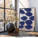 Abstract Blue Shapes Wall Art, Minimalist Art Print, Modern Home Decor, Contemporary Art, Stylish Wall Decor, Unique Artwork - Tawshia