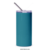 Flower Tumbler, Colorful Flower, Floral Design, Groovy Flower Tumbler, Teal Tumbler, Retro Flower Power, Gifts for Her, Tumblers with Straw - Tawshia