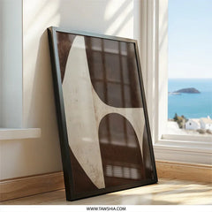 Modern Abstract Wall Art, Brown and Beige Shapes Print, Minimalist Home Decor, Geometric Wall Art, Contemporary Wall Decor - Tawshia