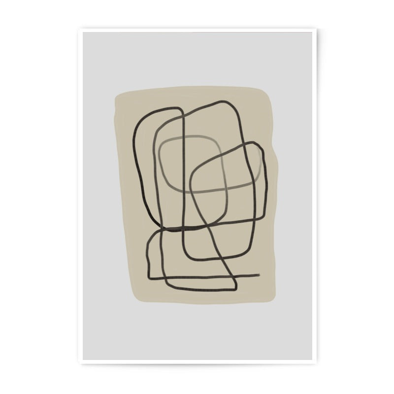 Abstract Line Art Photographic Print, Minimalist Wall Decor, Neutral Tone Artwork, Modern Home Decor, Fine Art Print - Tawshia
