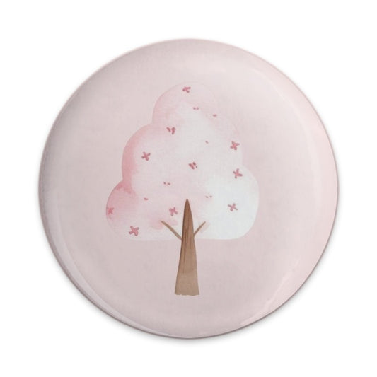 Pink Cherry Blossom Tree Pinback Button, Floral Accessory, Pastel Spring Badge, Cute Aesthetic, Gift for Nature Lover, Tree Illustration - Tawshia