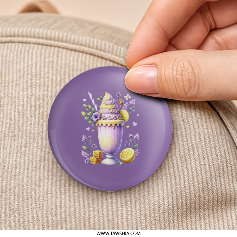 Lavender Lemonade Pinback Button, Pastel Goth Badge, Kawaii Drink Button, Sweet Treat Accessory, Cute Aesthetic Button, Gift Idea - Tawshia