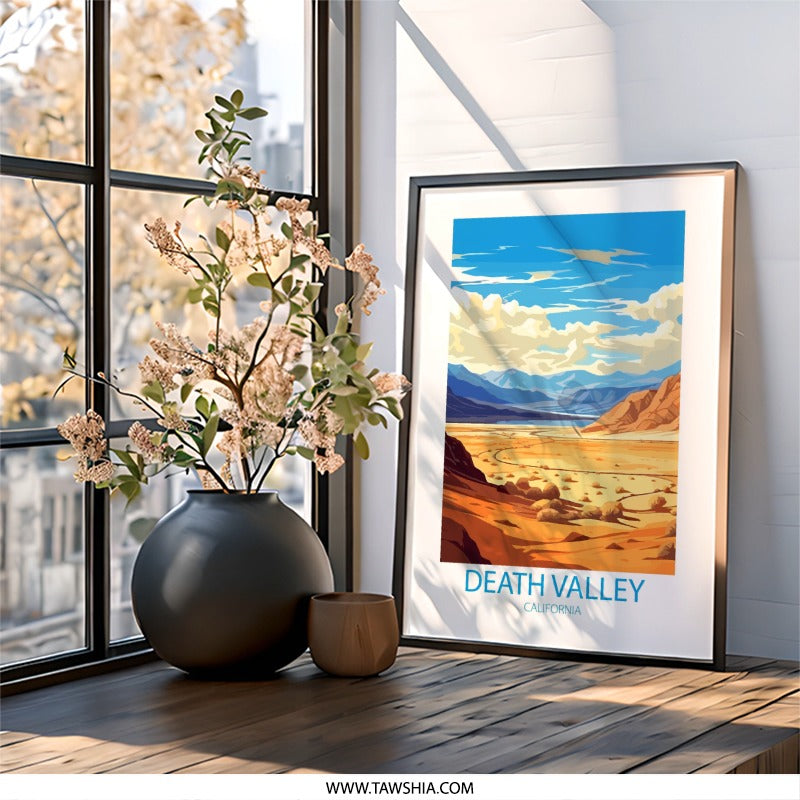Death Valley California Wall Art, Desert Landscape Print, Southwest Art, National Park Poster, Home Decor, Travel Souvenir - Tawshia