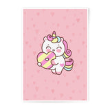 Cute Unicorn Photographic Prints, Heart Art Prints, Pink Art Prints, Girl Room Decor, Nursery Wall Art, Childrens Art Prints - Tawshia