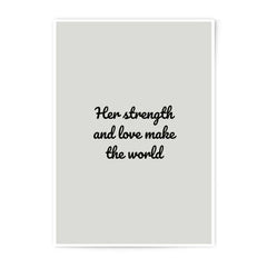 Strength and Love Photographic Prints, Inspirational Quote Art, Motivational Wall Decor, Empowering Woman Gift, Home Office Prints - Tawshia