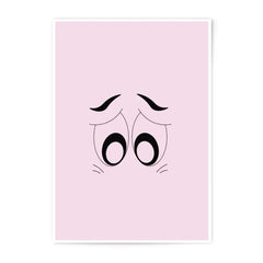 Cartoon Eyes Photographic Prints, Minimalist Art Prints, Home Decor Prints, Wall Art Prints, Sad Eyes Art, Pink Art Prints, Cute Eyes - Tawshia