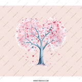 Heart Tree Backpack, Watercolor Love Tree Backpack, Valentine Backpack, Cute Backpack, Tree of Hearts Backpack, Romantic Backpack - Tawshia