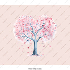 Heart Tree Backpack, Watercolor Love Tree Backpack, Valentine Backpack, Cute Backpack, Tree of Hearts Backpack, Romantic Backpack - Tawshia