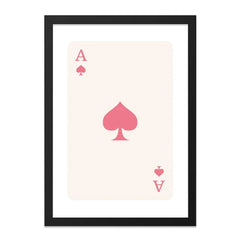 Ace of Spades Wall Art, Pink Playing Card Print, Minimalist Poker Art, Modern Casino Decor, Game Room Wall Decor, Card Player Gift - Tawshia