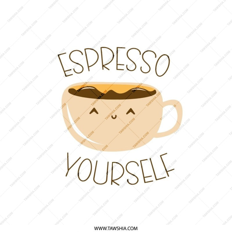 Espresso Yourself Pillow, Coffee Lover Gift, Cute Coffee Cup Home Decor, Kawaii Pillow, Funny Coffee Saying Pillow, Home Decor Pillow - Tawshia