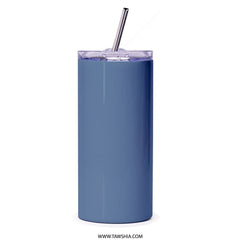 Stylish Blue Insulated Tumbler with Lid and Straw product