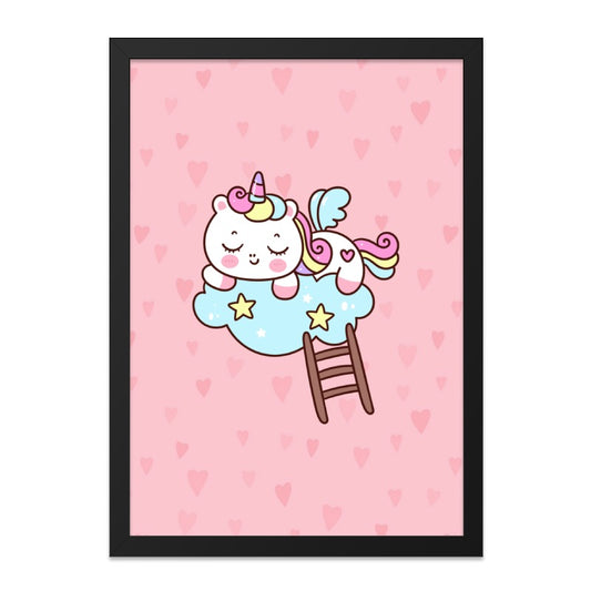 Cute Unicorn Wall Art, Kawaii Unicorn Decor, Pastel Nursery Art, Dreamy Unicorn Gift, Kids Wall Art - Tawshia