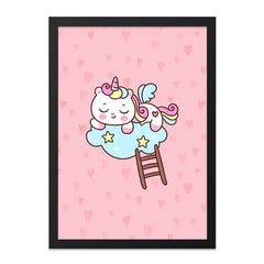 Cute Unicorn Wall Art, Kawaii Unicorn Decor, Pastel Nursery Art, Dreamy Unicorn Gift, Kids Wall Art - Tawshia
