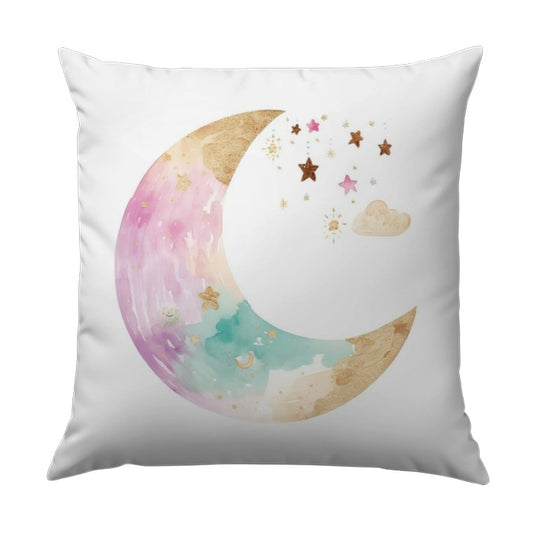Watercolor Moon Pillow, Celestial Pillow, Nursery Pillow, Kids Room Decor, Stars and Moon Decor, Baby Shower Gift, Decorative Pillow - Tawshia