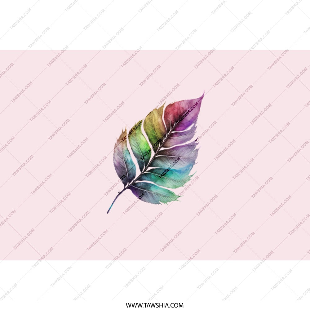 Watercolor Leaf Tumbler, Colorful Feather Tumbler, Unique Tumbler, Gift for Nature Lover, Pretty Tumblers, Cute Drinkware, Tumblers for - Tawshia
