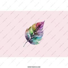 Watercolor Leaf Tumbler, Colorful Feather Tumbler, Unique Tumbler, Gift for Nature Lover, Pretty Tumblers, Cute Drinkware, Tumblers for - Tawshia