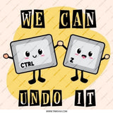 Ctrl Z Undo It Pinback Button, Cute Keyboard Keys, We Can Undo, Computer Humor, Nerdy Gift, Funny Pin Button - Tawshia