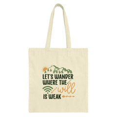 Wanderlust Tote Bag, Adventure Awaits, Travel Tote, Hiking Bag, Nature Lover Gift, Weak Wifi Zone, Outdoor Adventure, Scenic Tote Bag - Tawshia