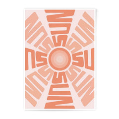Retro Sun Photographic Print, Mid Century Modern Wall Art, Sunshine Decor, 70s Style Print, Abstract Sunburst Poster, Orange Geometric Art - Tawshia