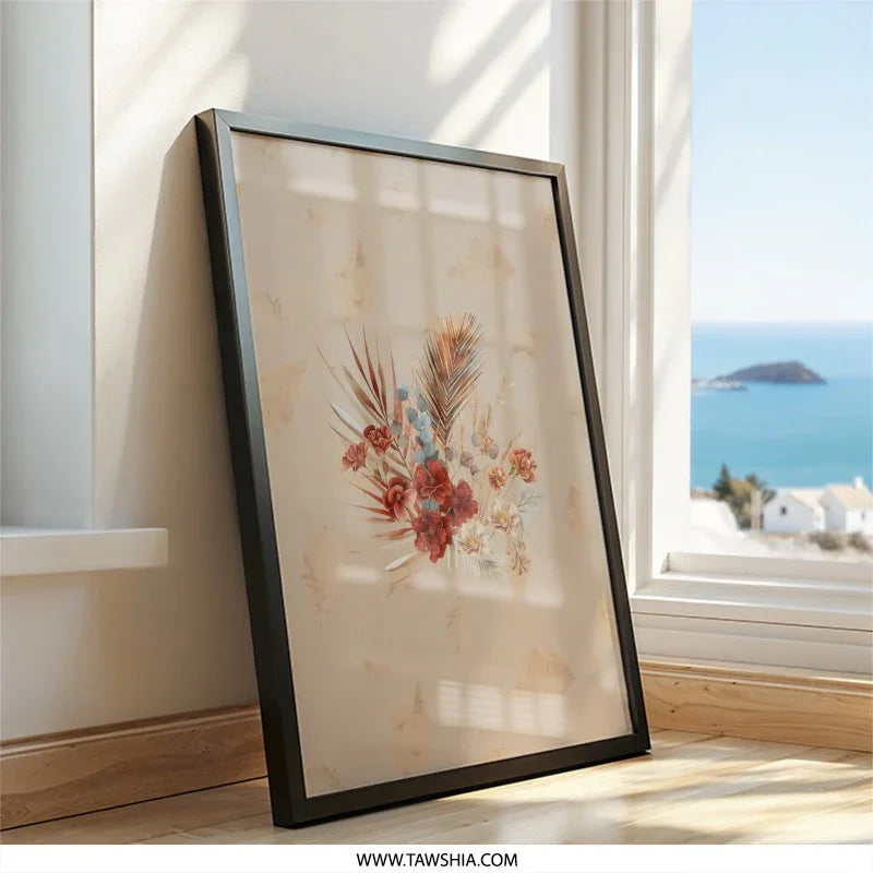 Floral Bouquet Wall Art, Boho Flower Print, Botanical Wall Decor, Trendy Home Decor, Modern Floral Art - Tawshia