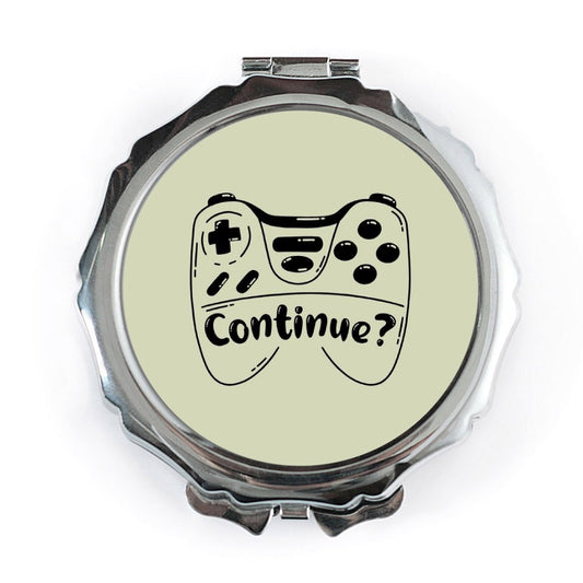 Continue Pocket Mirror, Gamer Gift Idea, Gaming Lover Accessories, Funny Gift, Compact Mirror, Handbag Mirror, Portable Mirror - Tawshia