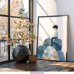 Boy on Rocks Wall Art, Kids Room Decor, Minimalist Illustration Print, Nursery Art, Childrens Wall Decor, Modern Art Print, Home Decor - Tawshia