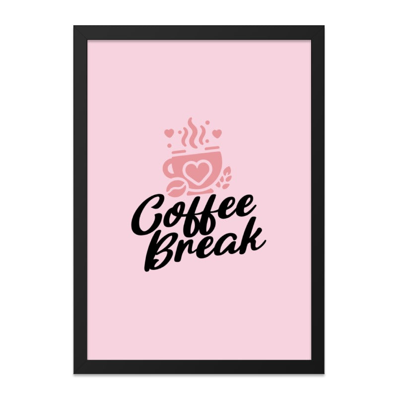 Coffee Break Wall Art, Pink Aesthetic, Coffee Lover Gift, Cute Dorm Decor, Minimalist Art Print, Kitchen Wall Decor, Home Decor - Tawshia