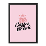 Coffee Break Wall Art, Pink Aesthetic, Coffee Lover Gift, Cute Dorm Decor, Minimalist Art Print, Kitchen Wall Decor, Home Decor - Tawshia