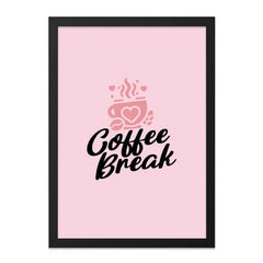 Coffee Break Wall Art, Pink Aesthetic, Coffee Lover Gift, Cute Dorm Decor, Minimalist Art Print, Kitchen Wall Decor, Home Decor - Tawshia