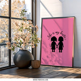 Bestie Wall Art, She is my Bestie Art, Best Friend Gift, Sister Gift, Friendship Wall Decor, Best Friends Forever Wall Art - Tawshia