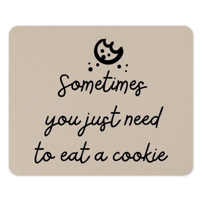 Cookie Mouse Pad, Eat a Cookie Quote, Funny Office Decor, Cute Desk Accessories, Work From Home Gift, Unique Mousepad, Whimsical Design - Tawshia