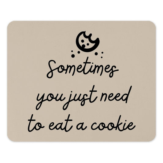 Cookie Mouse Pad, Eat a Cookie Quote, Funny Office Decor, Cute Desk Accessories, Work From Home Gift, Unique Mousepad, Whimsical Design - Tawshia